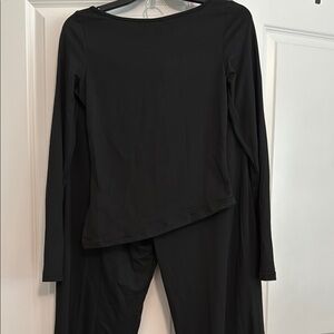 Black Long Sleeve Top and Pants Set